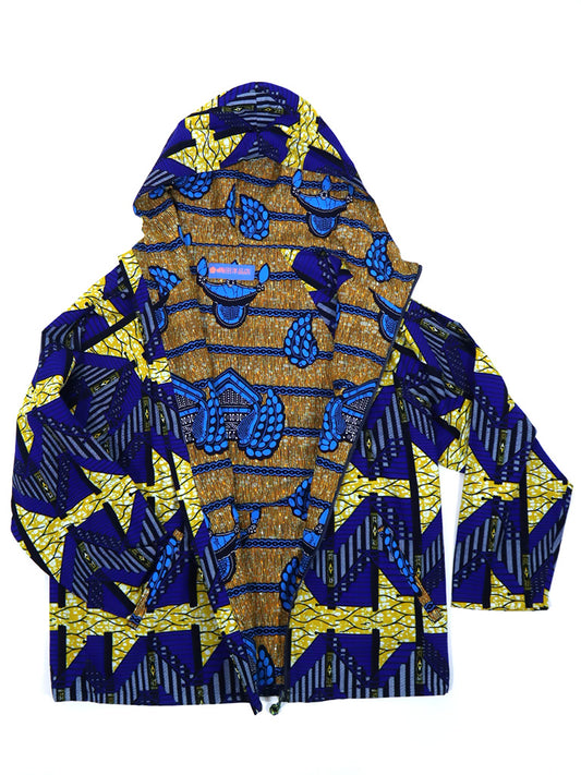 ポケット付きジップアップパーカー・ブルーステアーズ×イエローアローズ