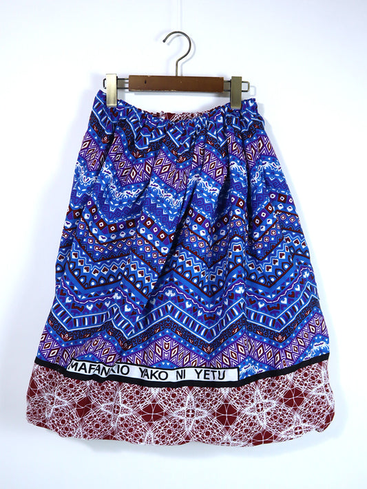 カンガのバルーンスカート・レッド×ブルージグザグ