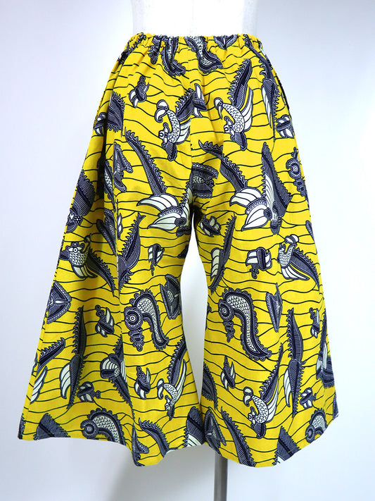 ポケット付きガウチョパンツ/イエロー