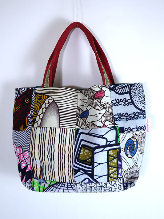 アップサイクルのパッチワーク・モチーフ・トートバッグ/ベイビーズB