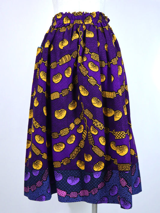 ポケット付きギャザー切り替えスカート・ビーズ×ビーズ