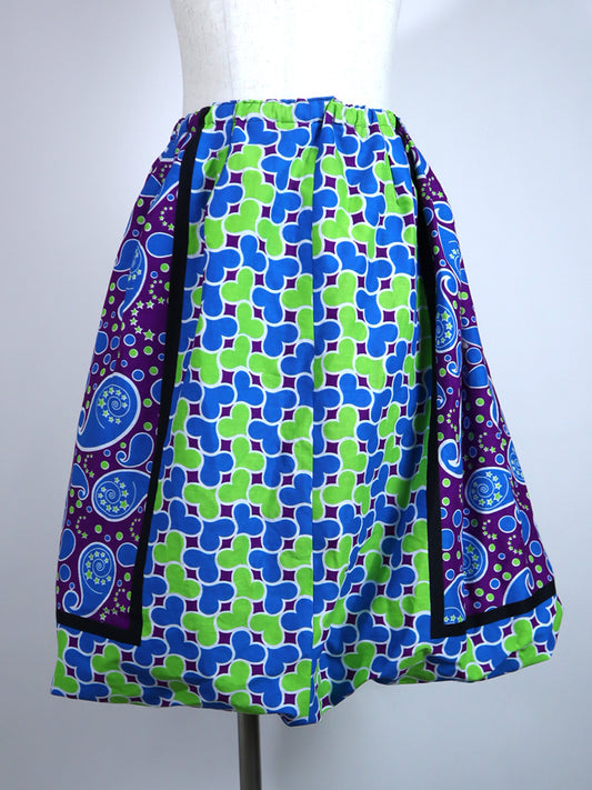 カンガのバルーンスカート・パープル×ブルーペイズリー