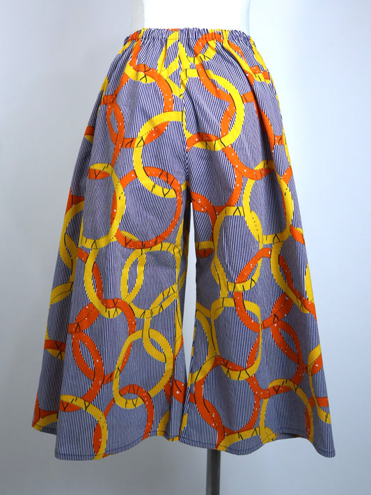 ポケット付きガウチョパンツ/黄色と橙色のリング