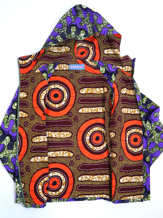 ポケット付きジップアップパーカー・パープル