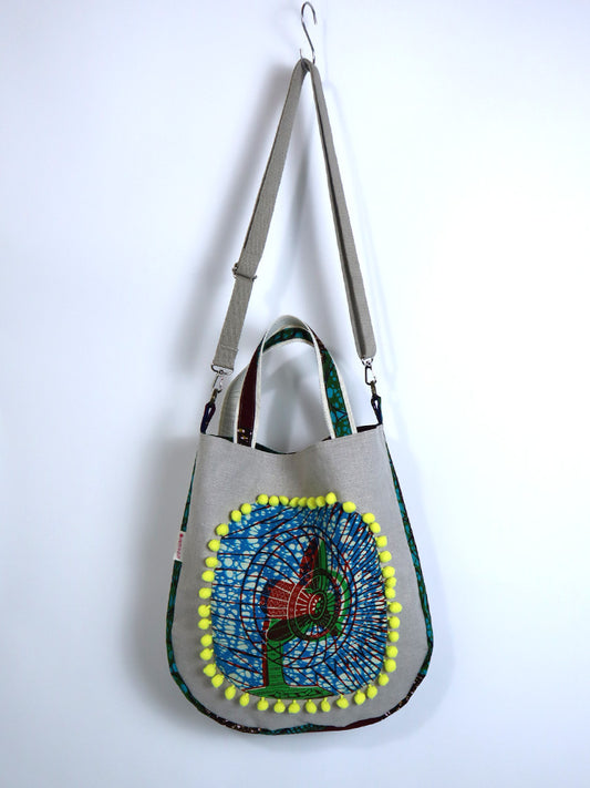 リネンの2wayトートバッグ・扇風機