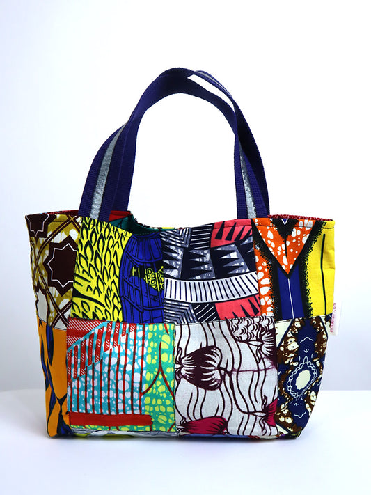 アップサイクルのパッチワーク・モチーフ・トートバッグ/ハイライフ
