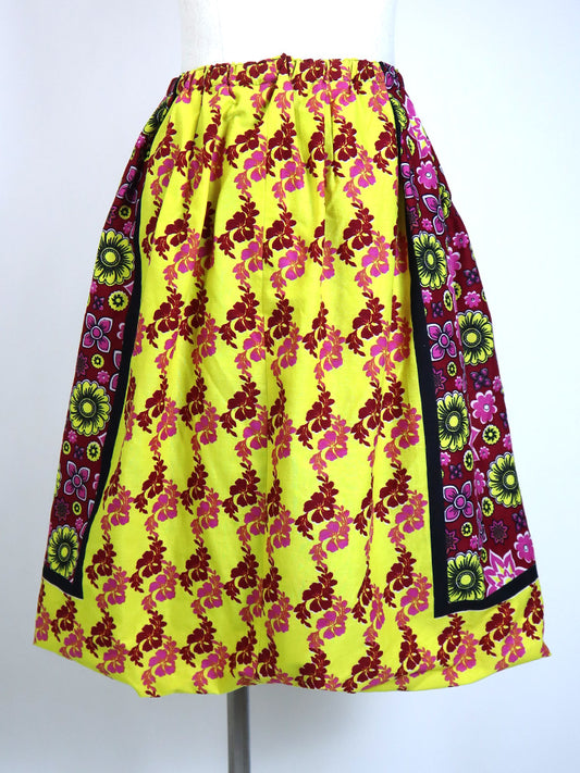 カンガのバルーンスカート・レッド×イエローフラワー