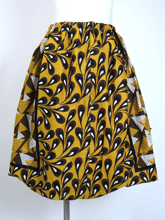 カンガのバルーンスカート・イエロートライアングル