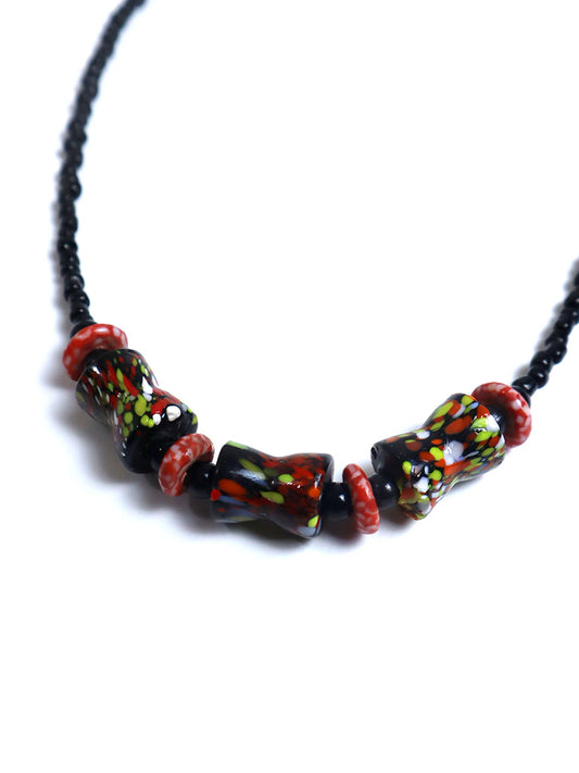 再生ガラスビーズのネックレス 591c