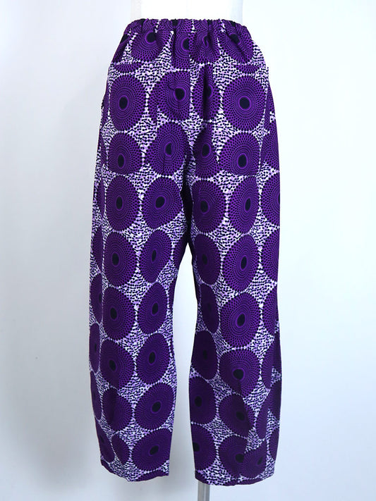 前後ポケット付きコクーンパンツ/パープル・ディスク