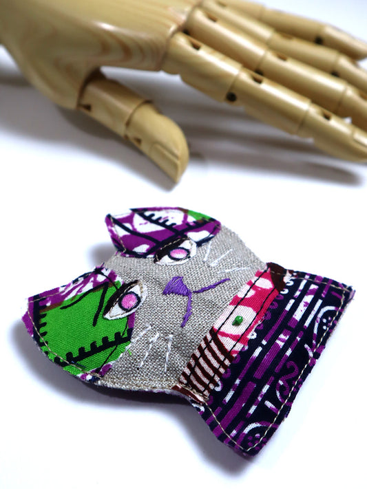 布ブローチ/キャット505a