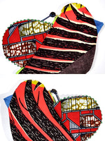 画像をギャラリービューアに読み込む, アフリカンプリントの鳥さんポーチ・レッドウィングピンクバード
