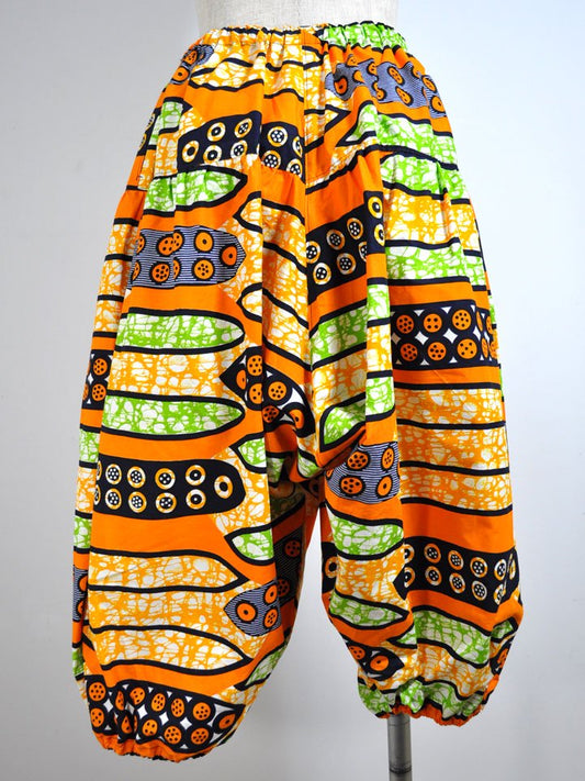 ポケット付きサルエルパンツ・ショート/オレンジボタンズ