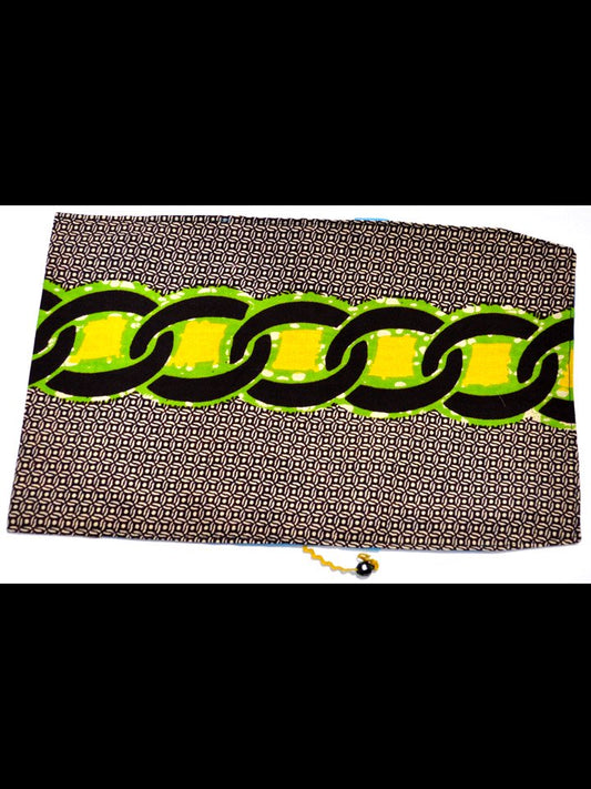 【新書用】アフリカンプリントのブックカバー・ビッグチェーン