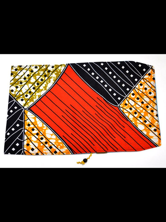 【新書用】アフリカンプリントのブックカバー・ライン&スクエアドット