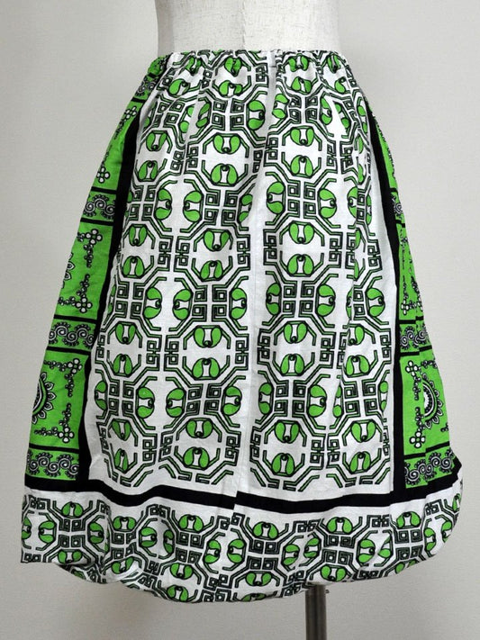 カンガのバルーンスカート・グリーン×サンフラワー