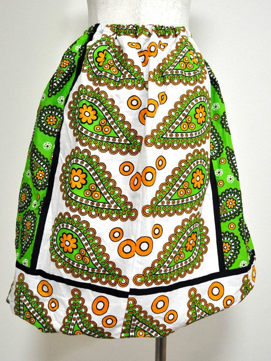 カンガのバルーンスカート・グリーン×ペイズリー&フラワー