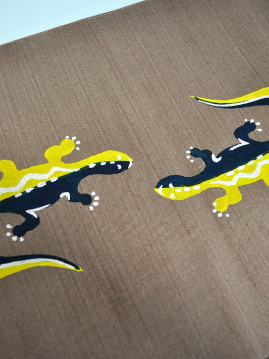 ジンバブエのプレースマット・2匹のトカゲA