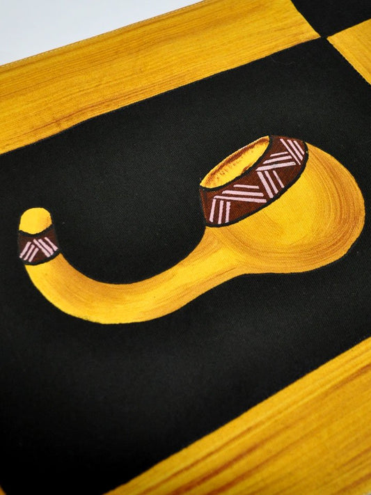 ジンバブエのプレースマット・ひょうたんの柄杓B