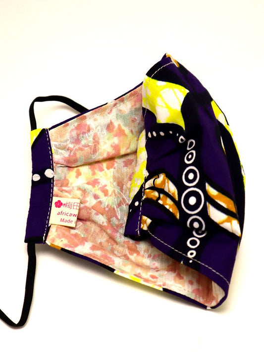 アフリカンプリントの立体型マスク i09