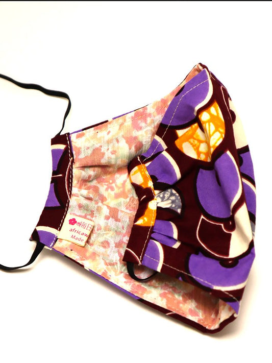アフリカンプリントの立体型マスク i13