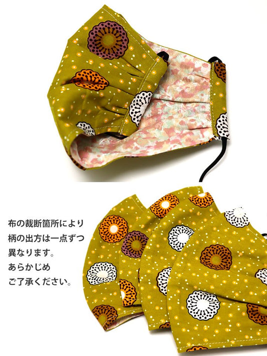 アフリカンプリントの立体型マスク j01