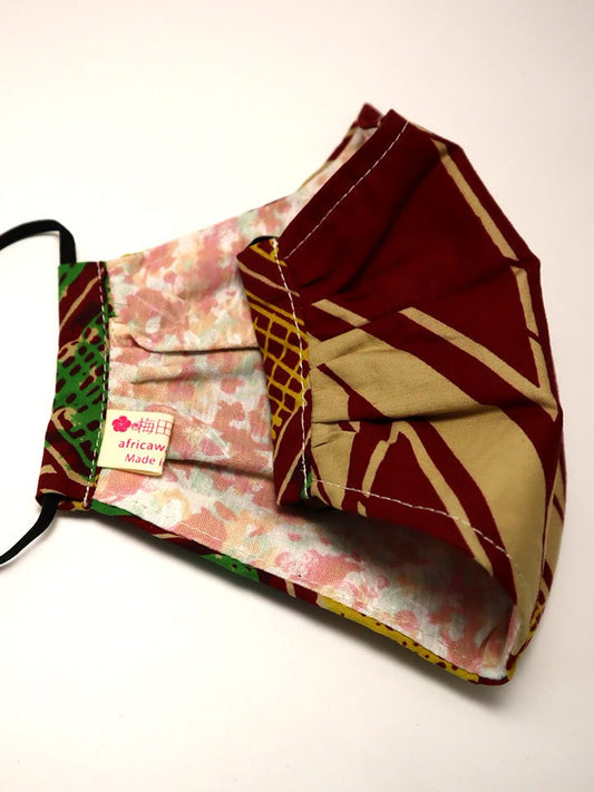 アフリカンプリントの立体型マスク k01