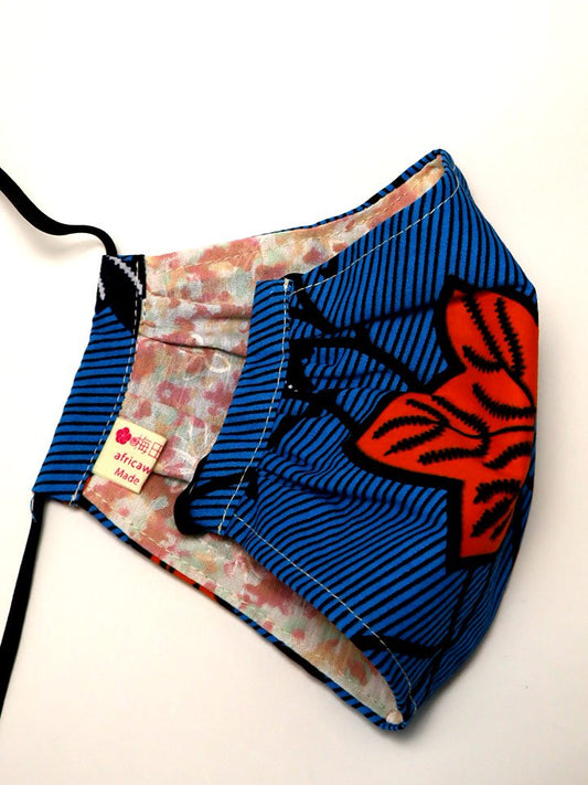 アフリカンプリントの立体型マスク k05