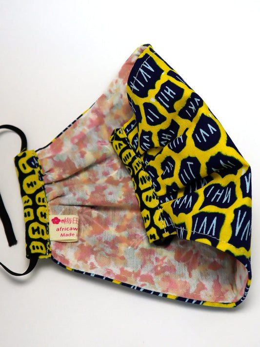 アフリカンプリントの立体型マスク k10