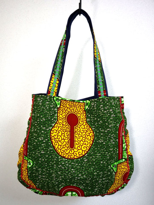 ぷくぷくトートバッグ・グリーン×鍵と錠