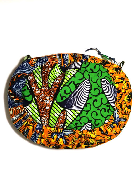 コラージュポーチ・バード・オレンジ×フィッシュ