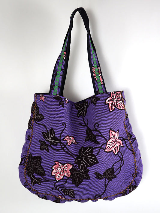 【被ったので下書き】ぷくぷくトートバッグ・パープル×ピンクアイビー