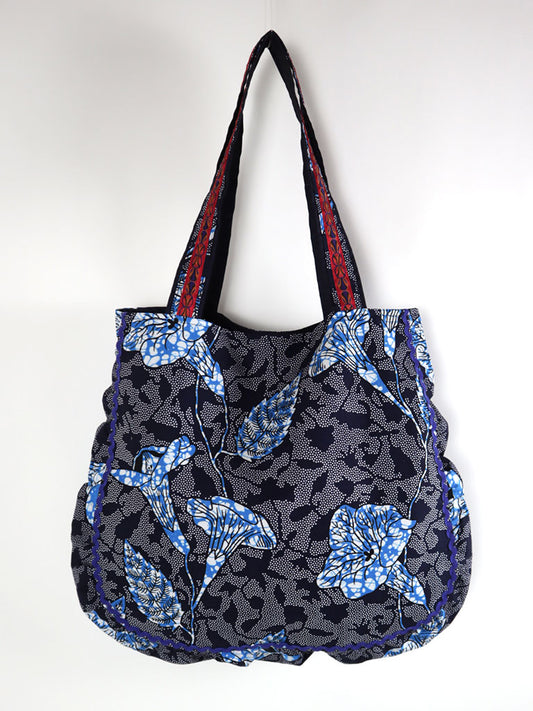 ぷくぷくトートバッグ・青アサガオ