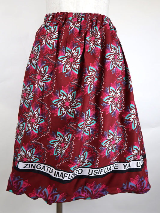 カンガのバルーンスカート・レッドフラワー