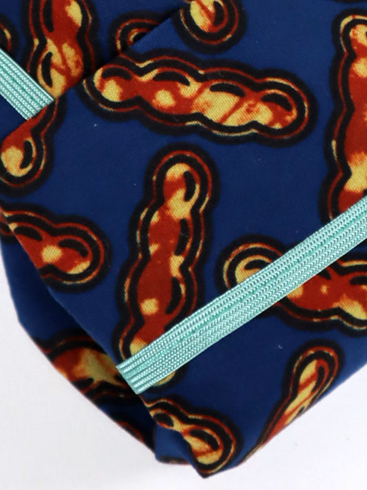 アフリカンプリントのクロスターバン・ブルー×ビーンズ