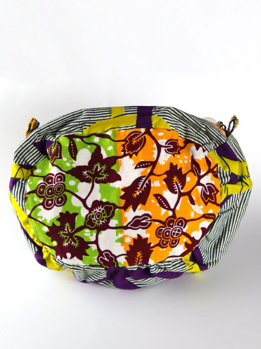 コラージュポーチ・バード・オレンジ×青唐辛子