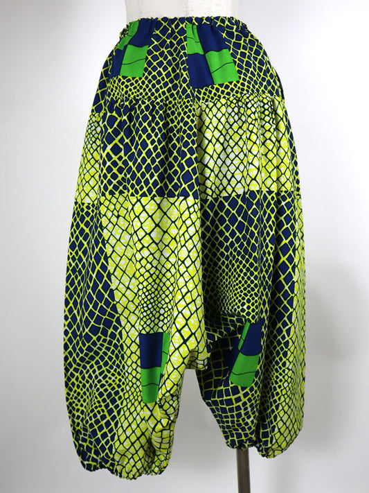 ポケット付きサルエルパンツ・ロング/イエロー