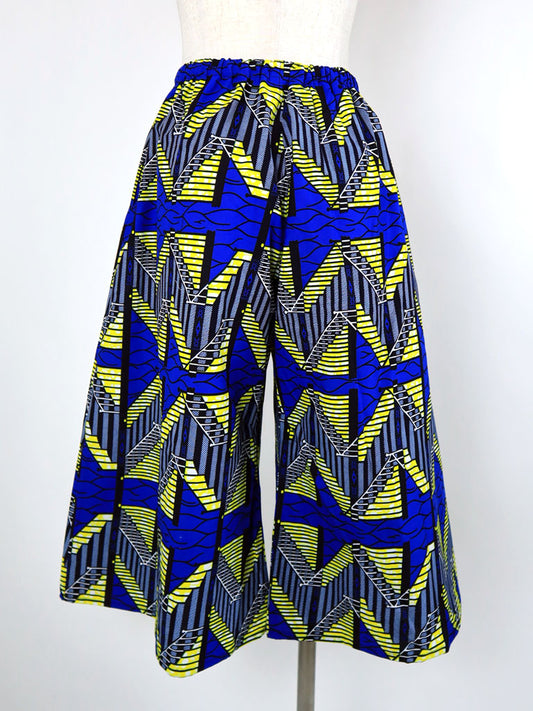 ポケット付きガウチョパンツ/イエローステップ×ブルーアロー