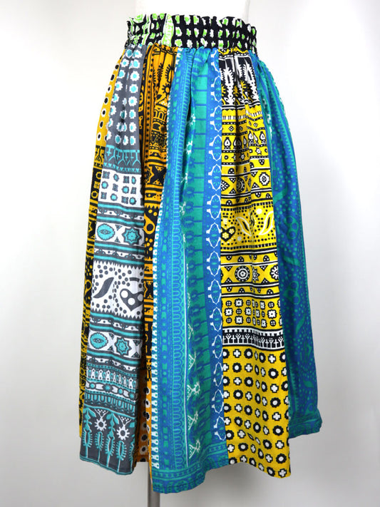 カンガのパッチワークロングスカート・キストゥ