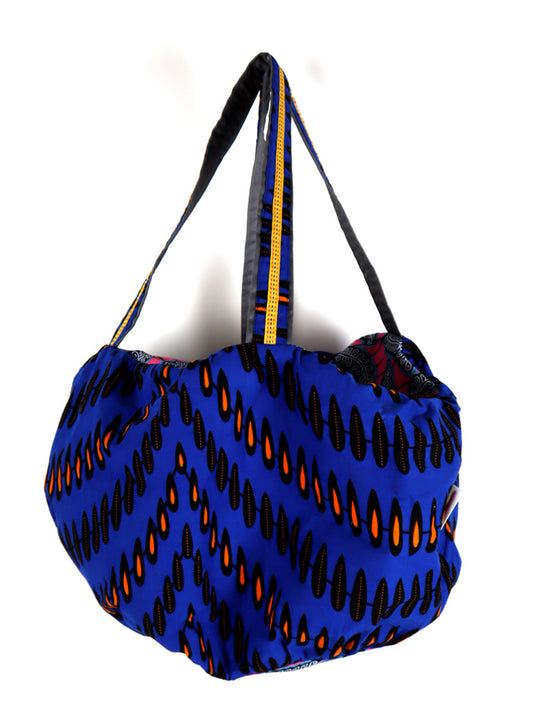 ファスナー付きパンプキンバッグ・ブルー