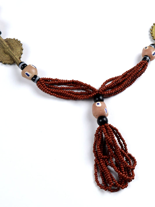 ブルキナファソのネックレス/朱