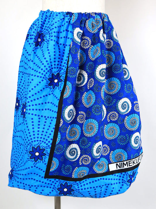 カンガのバルーンスカート・ブルーアンモナイト