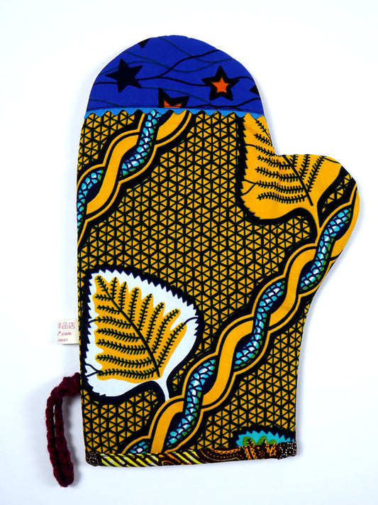 アフリカンプリントの鍋つかみ・バード×リーフ