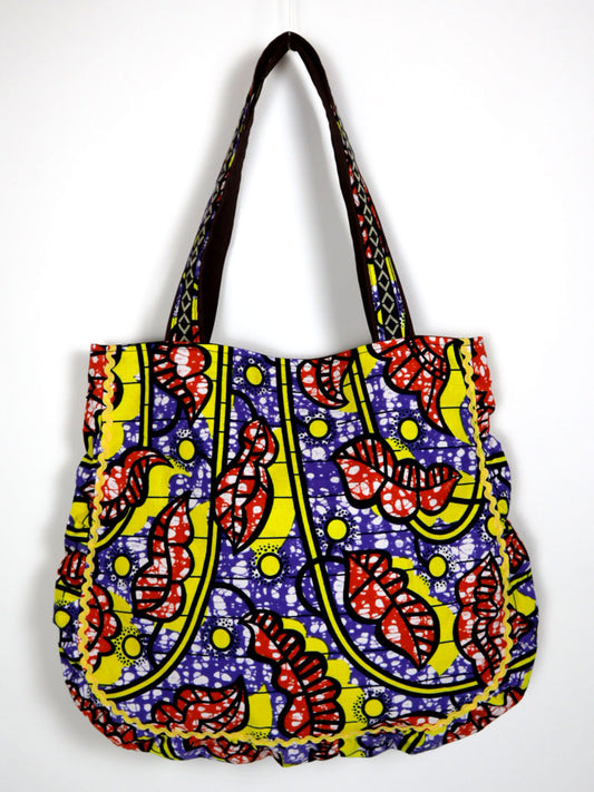 ぷくぷくトートバッグ・パープル×オレンジソイビーンズ