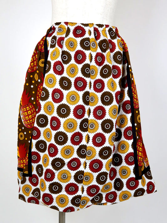 カンガのバルーンスカート・ブラウン×レッドパイナップル