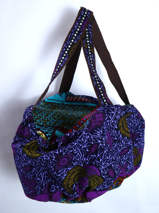 ファスナー付きパンプキンバッグ・パープル