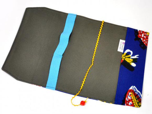 【新書用】アフリカンプリントのブックカバー・レッドアンブレラ