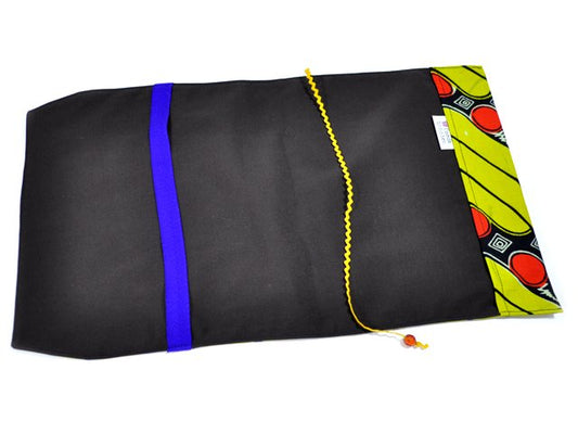 【単行本(四六判)用】アフリカンプリントのブックカバー・イエロー&レッド