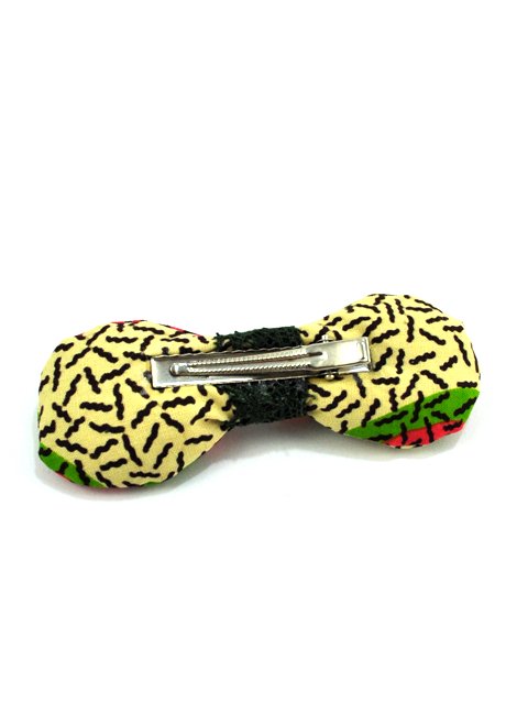 リボンのクリップ - ピンク&グリーン