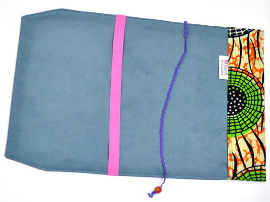 【新書用】アフリカンプリントのブックカバー・グリーンウェブ